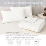 Exclusivo Mezcla King Quilt Set- White Quilts Bedding Set with 2 Pillow Shams, Modern King Bedspread with Striped Pattern, Soft Lightweight Bedspreads Coverlets for All Seasons