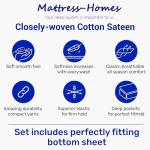 Mattress-Homes Extra Deep Pocket 6 Piece King Sheet Set, Hotel Luxury Collection, 100% Egyptian Cotton, 21" Deep Fitted Sheet, Soft, Cool & Breathable Bedding with 4 Pillowcases in Light Blue Solid