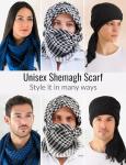 LOVARZI Set of 3 Royal Blue Black and White Cotton scarf Tactical Desert Accessory - Shamagegh Scarf Men - Egyptian Scarf Kuffiyah - Blue Shemagh - Black Shemagh Keffiyah