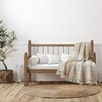 Americanflat 50x60 Throw Blanket - Soft and Breathable Cotton Throw Blanket for Couch, Bed, Chair - Decorative Blankets Perfect for Home, Office, or Outdoor Use - Camel and Beige Plaid Design