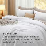 Bedsure Queen Size Comforter Set, White Soft Prewashed Bedding for All Seasons, 3 Pieces GentleSoft™ Warm Down Alternative Bed Set, 1 Lightweight Comforter (90"x90") and 2 Pillowcases (20"x26")