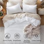 Bedsure Queen Size Comforter Set, White Soft Prewashed Bedding for All Seasons, 3 Pieces GentleSoft™ Warm Down Alternative Bed Set, 1 Lightweight Comforter (90"x90") and 2 Pillowcases (20"x26")