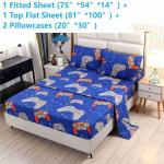 SDIII 4PCS Blue Gamer Sheets Set Full, Soft Microfiber Gaming Bedding Sheet Full, Blue Game Sheets Sets for Boys Girls Kids and Teens All Season