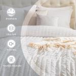 Cozyide White Duvet Cover Queen Size, 3 Pieces Bedding Duvet Covers, Soft Breathable Seersucker Duvet Cover Set with Zipper Closure and Corner Ties (1 Duvet Cover 90"x90" + 2 Pillow Shams 20"x26")
