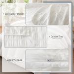 Cozyide White Duvet Cover Queen Size, 3 Pieces Bedding Duvet Covers, Soft Breathable Seersucker Duvet Cover Set with Zipper Closure and Corner Ties (1 Duvet Cover 90"x90" + 2 Pillow Shams 20"x26")