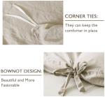 annadaif Khaki Duvet Cover Queen Size, 3 Pieces Soft Washed Microfiber Duvet Cover Set, Comforter Cover with Bowknot Bow Tie (1 Duvet Cover 90x90 Inch, 2 Pillowcases) Easy Care Bedding Set