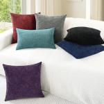 CaliTime Throw Pillow Covers Decorative 18 X 18 Inches Pack of 2 Cozy Chenille Cushion Cases for Couch Sofa Bed Living Room Home Navy Blue