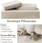 annadaif Khaki Duvet Cover Queen Size, 3 Pieces Soft Washed Microfiber Duvet Cover Set, Comforter Cover with Bowknot Bow Tie (1 Duvet Cover 90x90 Inch, 2 Pillowcases) Easy Care Bedding Set