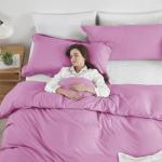 Hearth & Harbor Light Pink Duvet Cover Full Size - 3 Piece Bedding Set, Soft Double Brushed Comforter Cover Set with Button Closure, 1 Full Duvet Cover 80x90 inches and 2 Pillow Shams