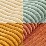 MIULEE Teal Orange Decorative Throw Pillow Covers 18x18 Inch Set of 4 Boho Corduroy Striped Cushion Cases Modern Farmhouse Patchwork Pillow Cases for Couch Sofa Bedroom Fall Home Decor
