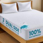 Utopia Bedding Dual Sided Mattress Protector with Waterproof Terry Top and Side Panels Queen Size 2 Pack, Soft and Breathable Mattress Cover, Fitted Style with Stretchable Elastic Pockets