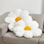 Ailive 21.65In Cute White Flower Throw Pillow Floor Cushion Pillow as Room Decor Desk Chair Cushion Decorative Bed Throw Pillows for Girls Adults