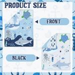 Rtteri 4 Pieces Baby Crib Bedding Set, Nursery Bedding Standard Size Soft Baby Bedding Set Including Crib Skirt, Blanket, Sheet and Diaper Stacker for Girls and Boys(Whale)