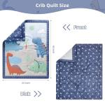 YCDTMY 3 Piece Crib Bedding Set for Boys - Baby Crib Dinosaur Bedding Set with Fitted Crib Sheet, Dust Ruffle Comforter, for Newborn, Infant & Toddler