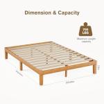 Sweetcrispy Solid Wood Bed Frame, Full Size Bed Base with Wood Slat Support, Sturdy, Stylish & Noise-Free Design, No Box Spring Needed, Easy Assembly, 12 in Natural Pine