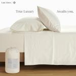 LANE LINEN Bed Sheets Queen Size – Premium 600 Thread Count Long-Staple 100% Cotton Sheets Queen Size Set, Hotel Luxury Soft & Cool Sateen Finish, Fully Elasticized 15" Deep Pocket – Ivory