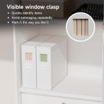 Under Bed Storage Organizer, Bamboo Storage Bins for Bed Sheets, Duvet Covers, and Pillows, Linen Closet Organizer with Window and Label, Space-Saving Bedding Storage Solution (White, 2 Pack)