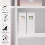 Under Bed Storage Organizer, Bamboo Storage Bins for Bed Sheets, Duvet Covers, and Pillows, Linen Closet Organizer with Window and Label, Space-Saving Bedding Storage Solution (White, 2 Pack)