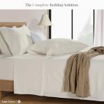 LANE LINEN Bed Sheets Queen Size – Premium 600 Thread Count Long-Staple 100% Cotton Sheets Queen Size Set, Hotel Luxury Soft & Cool Sateen Finish, Fully Elasticized 15" Deep Pocket – Ivory