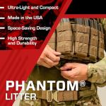 TacMed Solutions Phantom Litter with High Quality Nylon carrier with MOLLE Storage Bag, Ultra-Light, High-Strength Casualty Stretcher, 8 Handles, 450 LB Capacity, Compact Evacuation Platform for Medical Operators