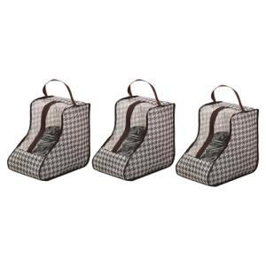 giteo bedding 3 Pack Portable Boots Storage Bags, Waterproof and Dustproof Shoe Protector Bag for Travel,Transparent Boot Cover Organizer with Handles for Men and Women (Short Style)