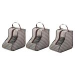 giteo bedding 3 Pack Portable Boots Storage Bags, Waterproof and Dustproof Shoe Protector Bag for Travel,Transparent Boot Cover Organizer with Handles for Men and Women (Short Style)