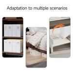 Under Bed Storage Organizer, Bamboo Storage Bins for Bed Sheets, Duvet Covers, and Pillows, Linen Closet Organizer with Window and Label, Space-Saving Bedding Storage Solution (White, 2 Pack)