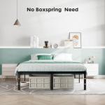 Sweetcrispy Queen Bed Frame - Heavy Duty Metal Platform Bed Frames Queen Size with Storage Space Under Frame, No Box Spring Needed, 14 Inches, Sturdy Steel Slat Support