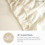 LANE LINEN Bed Sheets Queen Size – Premium 600 Thread Count Long-Staple 100% Cotton Sheets Queen Size Set, Hotel Luxury Soft & Cool Sateen Finish, Fully Elasticized 15" Deep Pocket – Ivory