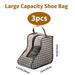 giteo bedding 3 Pack Portable Boots Storage Bags, Waterproof and Dustproof Shoe Protector Bag for Travel,Transparent Boot Cover Organizer with Handles for Men and Women (Short Style)