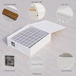 Under Bed Storage Organizer, Bamboo Storage Bins for Bed Sheets, Duvet Covers, and Pillows, Linen Closet Organizer with Window and Label, Space-Saving Bedding Storage Solution (White, 2 Pack)