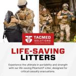 TacMed Solutions Phantom Litter with High Quality Nylon carrier with MOLLE Storage Bag, Ultra-Light, High-Strength Casualty Stretcher, 8 Handles, 450 LB Capacity, Compact Evacuation Platform for Medical Operators