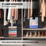 SpralSail Clothes Storage Bags, Closet Organizers and Storage Containers for Clothes, Bedding & Blankets, Foldable Bedroom Organization Solution with Window, Handles & Zippers - 4 Pack, Black