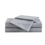 LONDON FOG Garment Washed Solid Sheet Set Grey Microfiber 4-Piece Full Sheet Set, Solid Themed, Deep Pocket, Adult and Teen, Oeko-TEX Certified