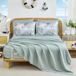 WONGS BEDDING Comforter Set King，Coastal Beach Theme Bedding Set, 7 Pieces Ocean Nautical Seaweed & Starfish Summer Bed in a Bag (104"×90")