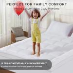1100GSM Mattress Pad Pillow Top Mattress Cover Mattress Protector Cotton Top Deep Pocket Fitted Cover Soft Supportive (White, Queen)