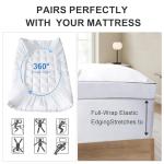 1100GSM Mattress Pad Pillow Top Mattress Cover Mattress Protector Cotton Top Deep Pocket Fitted Cover Soft Supportive (White, Queen)