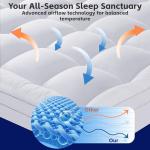 1100GSM Mattress Pad Pillow Top Mattress Cover Mattress Protector Cotton Top Deep Pocket Fitted Cover Soft Supportive (White, Queen)