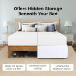 Utopia Bedding King Bed Skirt - Soft Quadruple Pleated Ruffle - Easy Fit with 16 Inch Tailored Drop - Hotel Quality, Shrinkage and Fade Resistant (King, White)