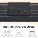 VINGLI Metal Bunk Bed Frame Twin Over Twin with LED Lights, Non-Slip Ladder, Full Length Guardrail, Charging Station, for Kids, Teens & Adults, Space-Saving, No Box Spring Needed, Black