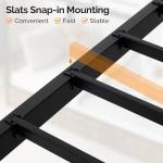 VINGLI Metal Bunk Bed Frame Twin Over Twin with LED Lights, Non-Slip Ladder, Full Length Guardrail, Charging Station, for Kids, Teens & Adults, Space-Saving, No Box Spring Needed, Black