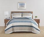 Nautica - Queen Quilt Set, Reversible Bedding with Matching Shams, Striped Bed Set, Medium Weight for Year Round Use, Oeko-Tex Certified (Ridgeport Denim)