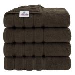 American Soft Linen Luxury 4 Piece Bath Towel Set, 600 GSM 100% Cotton Turkish Bath Towels for Bathroom, 27x54 in Extra Large Bathroom Shower Towels, Brown