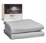 California Design Den Luxury King Size Pillowcase Egyptian Cotton Set of 2, Sateen Weave, Soft, Breathable & Cooling Light Grey Pillow Cases Set of 2 to fit King Size Pillows
