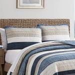Nautica - Queen Quilt Set, Reversible Bedding with Matching Shams, Striped Bed Set, Medium Weight for Year Round Use, Oeko-Tex Certified (Ridgeport Denim)