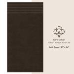 American Soft Linen Luxury 4 Piece Bath Towel Set, 600 GSM 100% Cotton Turkish Bath Towels for Bathroom, 27x54 in Extra Large Bathroom Shower Towels, Brown