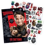 Savvi - 50 Dungeons & Dragons Temporary Tattoos: Skin-Safe Ink, Great for Birthday Parties and Game Nights, Boys and Girls Ages 4-12+, Made in the USA [6 sheets, 50 count]