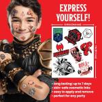 Savvi - 50 Dungeons & Dragons Temporary Tattoos: Skin-Safe Ink, Great for Birthday Parties and Game Nights, Boys and Girls Ages 4-12+, Made in the USA [6 sheets, 50 count]