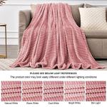 BEDELITE Fleece Throw Blanket for Couch – 3D Ribbed Jacquard Soft and Warm Decorative Fuzzy Blanket – Cozy, Fluffy, Plush Lightweight Pink Throw Blankets for Bed, Sofa, 50x60 inches