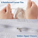 Hearth & Harbor Queen Duvet Cover Set - Queen Soft Prewashed White Duvet Cover, 3 Piece Set with Zipper Closure, 1 Duvet Cover 90x90 inches and 2 Pillow Shams